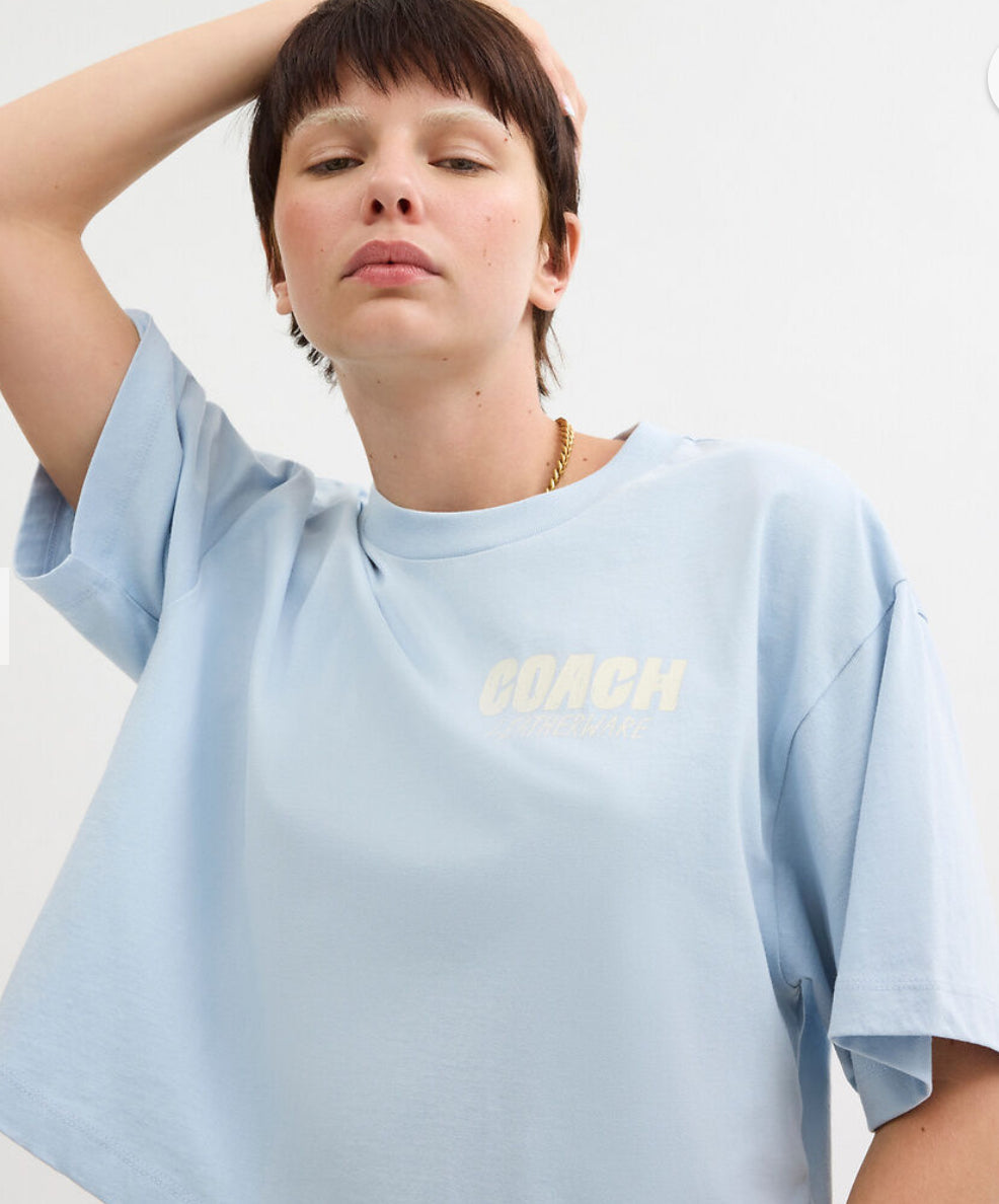Coach New York Cropped T-Shirt In Organic Cotton for Women - SALE