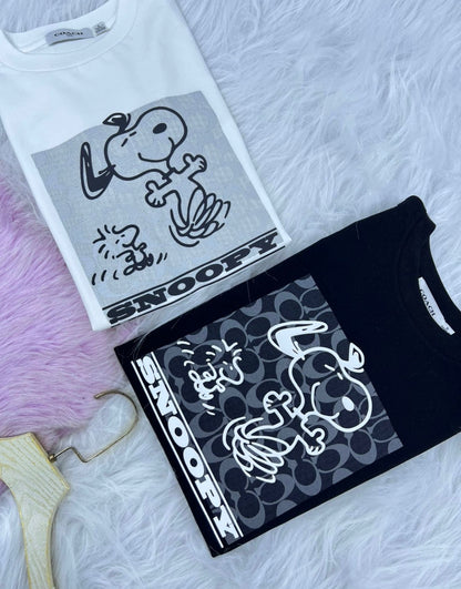 Coach X Peanuts Snoopy Signature Square T-Shirt for Women SALE